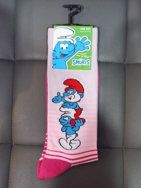 Smurfs Men’s Athletic Socks - Pink Crew Socks